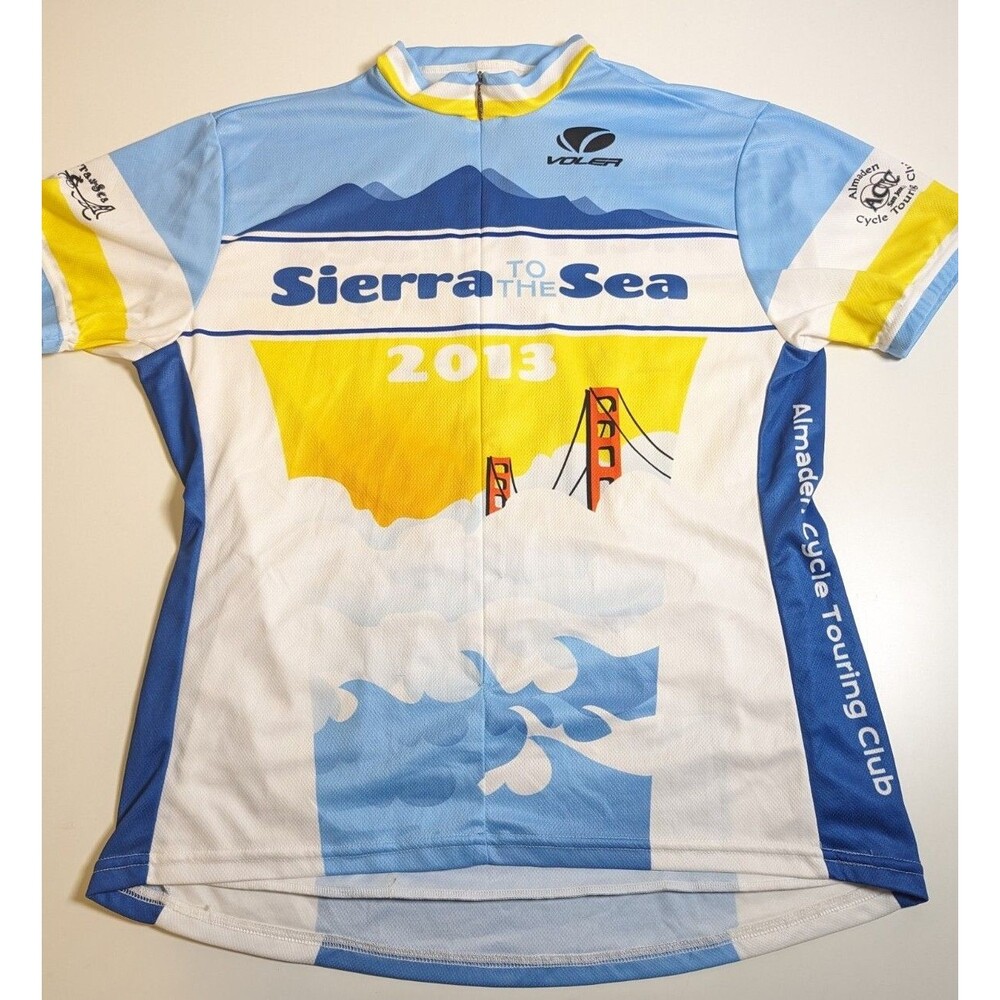 Voler 2013 Sierra To The Sea Cycle Jersey Women Size XL  M Blue Shirt 3/4 Zip